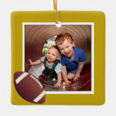 ボーズサッカーフォトクリスマスセラミックオーナメント セラミックオーナメント (正面)