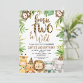 ボーズサファリアニマルツワイルド誕生日招待状 招待状 (スタンド正面)