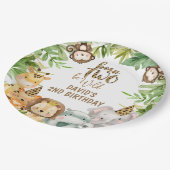 ボーズサファリアニマルツワイルド誕生日紙プレート ペーパープレート (アングル)