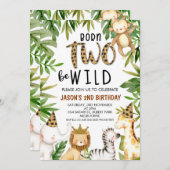 ボーズサファリツーワイルド誕生日招待状 招待状 (正面/裏面)