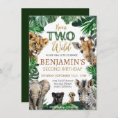 ボーズサファリツーワイルド誕生日 招待状 (正面/裏面)