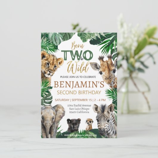 ボーズサファリツーワイルド誕生日 招待状 (スタンド正面)