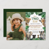 ボーズサファリツーワイルド誕生日 招待状 (正面/裏面)