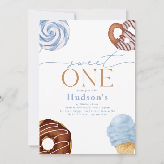 ボーズスウィートワンバースデーパーティ招待状 招待状 (正面)