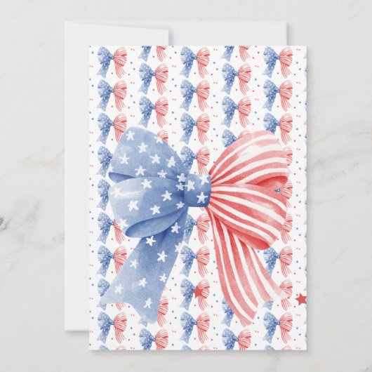 ボーズスターズアンドストライプアメリカ恋しく思ガールズ誕生日 招待状 (裏面)