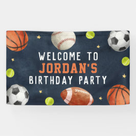 ボーズスポーツネイビー誕生日ウェルカムバナー 横断幕