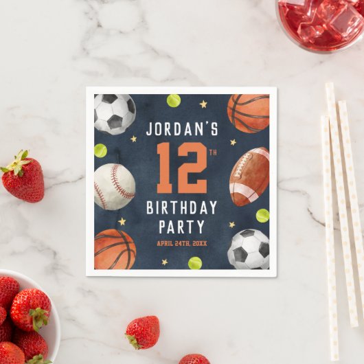 ボーズスポーツネイビー誕生日 スタンダードカクテルナプキン (インサイチュ)