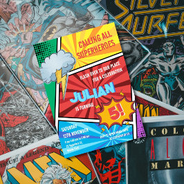 ボーズスーパーヒーローターニング5th漫画誕生日 招待状