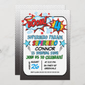 ボーズスーパーヒーローパレード4th誕生日招待状 招待状 (正面/裏面)