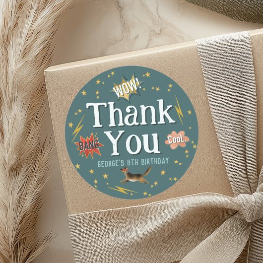 ボーズスーパーヒーロー子供の誕生日の好意 ラウンドシール