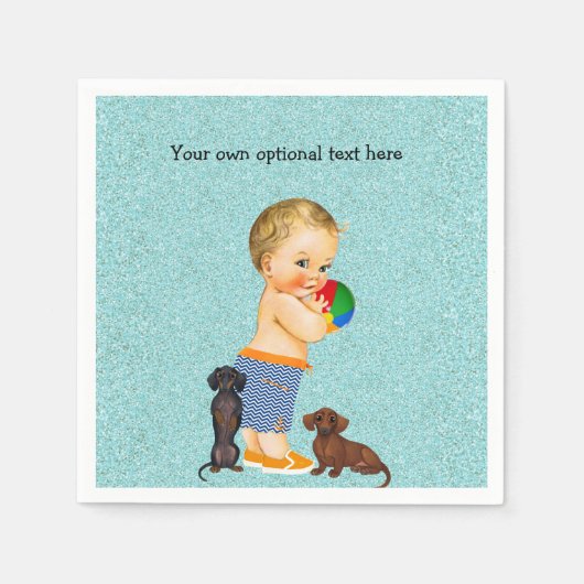 ボーズダッシュンドプールパーティーナプキンス スタンダードカクテルナプキン (正面)