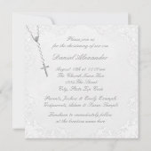 ボーズブルーとグレーの《キリスト教》洗礼式や命名式招待状 招待状 (裏面)