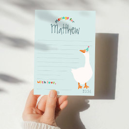 ボーズブルーグースファースト誕生日タイムカプセルカード 招待状