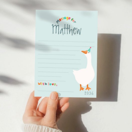 ボーズブルーグースファースト誕生日タイムカプセルカード 招待状