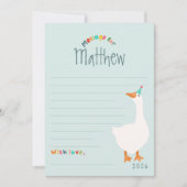 ボーズブルーグースファースト誕生日タイムカプセルカード 招待状 (正面)