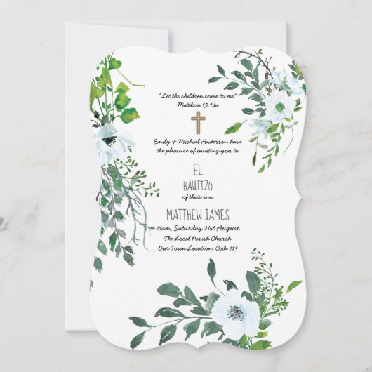 ボーズブルーバウティゾバウティスマの洗礼植物学 招待状 (正面)