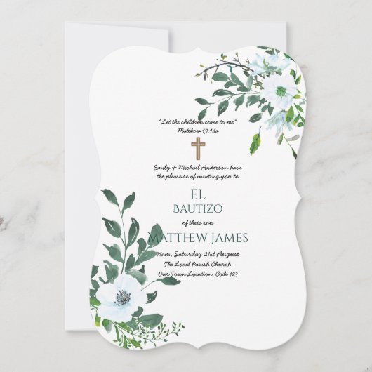 ボーズブルーバウティゾバウティスマの洗礼植物学 招待状 (正面)