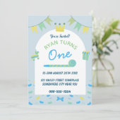 ボーズブルーファースト1歳パーティの招待状 招待状 (スタンド正面)