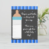 ボーズブルーベビーボトルベビーシャワー招待状 招待状 (スタンド正面)