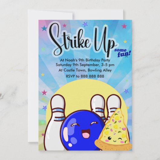 ボーズブルーボーリング絞り染めパーティー 招待状 (正面)