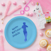 ボーズブルー姿スケートで滑るバースデーパーティープレート ペーパープレート (パーティー)