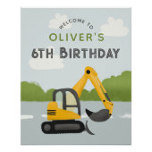 ボーズブルー建築子供の誕生日ウェルカムサイン ポスター (正面)