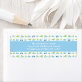 ボーズブルー旅行時間パーソナライズされた住所 シール (インサイチュ)