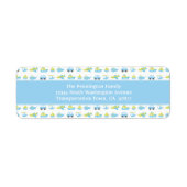 ボーズブルー旅行時間パーソナライズされた住所 シール (正面)