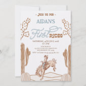 ボーズブロンコファーストRodeo 1st誕生日招待状 招待状 (正面)