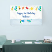 ボーズプールパーティーアイスクリームサンシャイン誕生日 横断幕 (トレードショー)