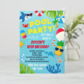 ボーズプールパーティー誕生日招待状 招待状 (スタンド正面)