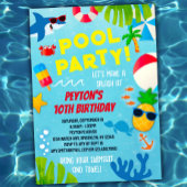ボーズプールパーティー誕生日招待状 招待状