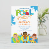 ボーズプールパーティー9th誕生日招待状 招待状 (スタンド正面)