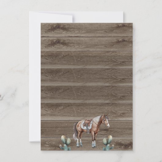 ボーズホースバッカルーワイルドウエスト誕生日招待状 招待状 (裏面)