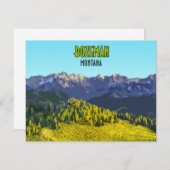 ボーズマンモンタナマウンテンズヴィンテージフラットカード (正面/裏面)