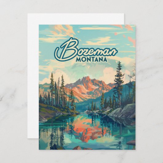 ボーズマンモンタナロッキーマウンテンズヴィンテージカード (正面/裏面)