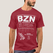 ボーズマン国際的イエローストーン空港BZN Tシャツ (正面)
