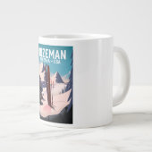 ボーズマン モンタナ スキーポスター ジャンボコーヒーマグカップ (正面右)