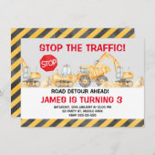 ボーズロードストップ建築ザトラフィック誕生日 招待状 (正面/裏面)