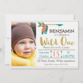 ボーズワイルドワンアロー1st誕生日招待状 招待状 (正面)