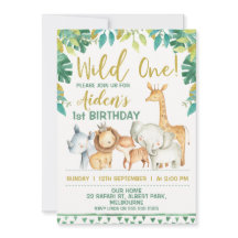 ボーズワイルドワンサファリファースト誕生日招待状