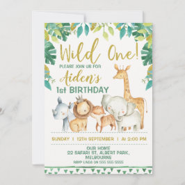 ボーズワイルドワンサファリファースト誕生日招待状 招待状