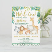 ボーズワイルドワンサファリファースト誕生日招待状 招待状 (スタンド正面)