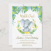 ボーズワイルドワンサファリベビーゾウ1歳 招待状 (正面)