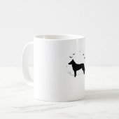 ボーセロンドッグ – ハロウィンムーンシルエットクラシック コーヒーマグカップ (正面左)
