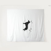 ボーセロンドッグ – ハロウィンムーンシルエットクラシック タペストリー (正面(横))