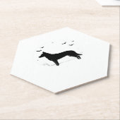 ボーセロンドッグ – ハロウィンムーンシルエットクラシック ペーパーコースター (アングル)