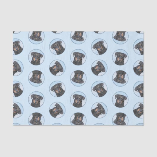 ボーセロンブラック&タン絵を描ズ・シェプドッグ犬アート 薄葉紙 (正面)