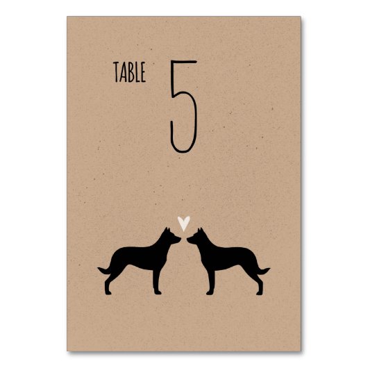 ボーセロン犬のシルエット ウェディング レセプション テーブルナンバー (裏面)