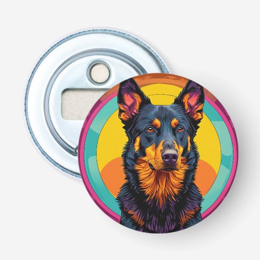 🐾 ボーセロン犬グロー 🌈 カラフルイラスト 栓抜き (正面)